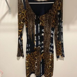 Animal print long sleeve fancy dress